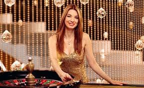 Tampilan layar European Roulette live dengan roda putar dan meja taruhan di game188